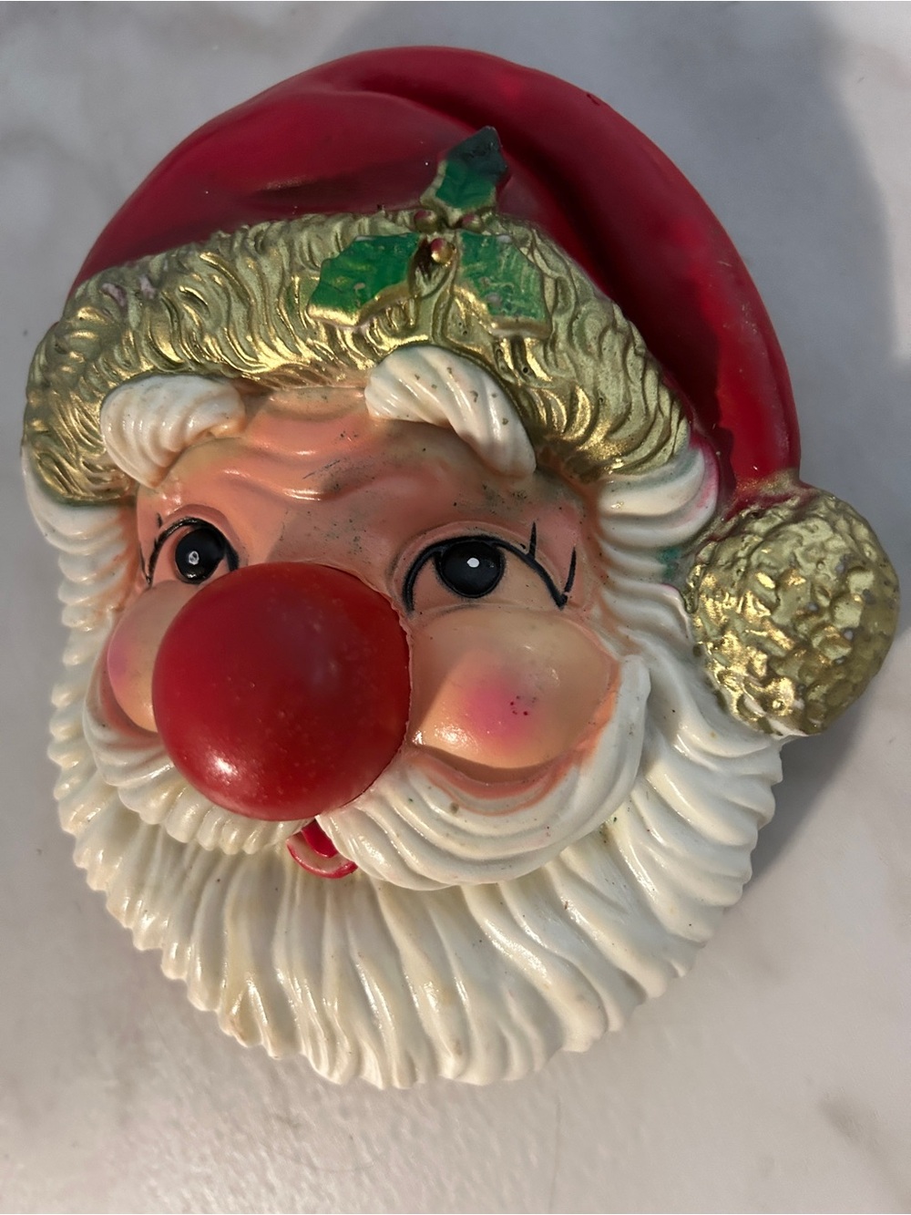 The Coolest Vintage MCM Santa Claus Door Bell/ Music Player w/ Push Button Nose